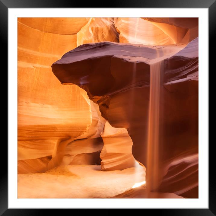 Antelope Canyon Pouring Sand Framed Mounted Print by Melanie Viola