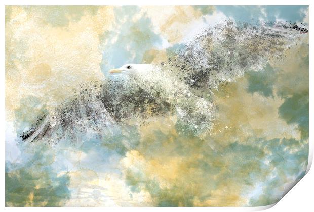 Vanishing Seagull Print by Melanie Viola
