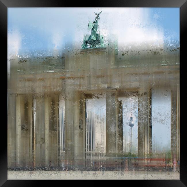 City-Art BERLIN Brandenburg Gate Framed Print by Melanie Viola