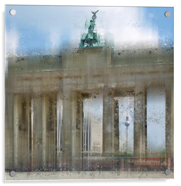 City-Art BERLIN Brandenburg Gate Acrylic by Melanie Viola