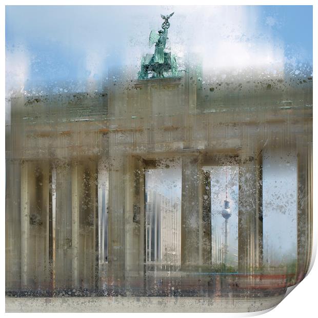 City-Art BERLIN Brandenburg Gate Print by Melanie Viola