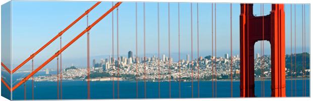 Golden Gate Bridge Panoramic Canvas Print by Melanie Viola