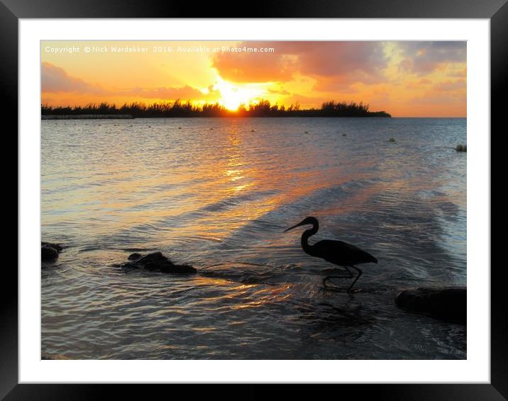       A Caribbean Sunset                          Framed Mounted Print by Nick Wardekker
