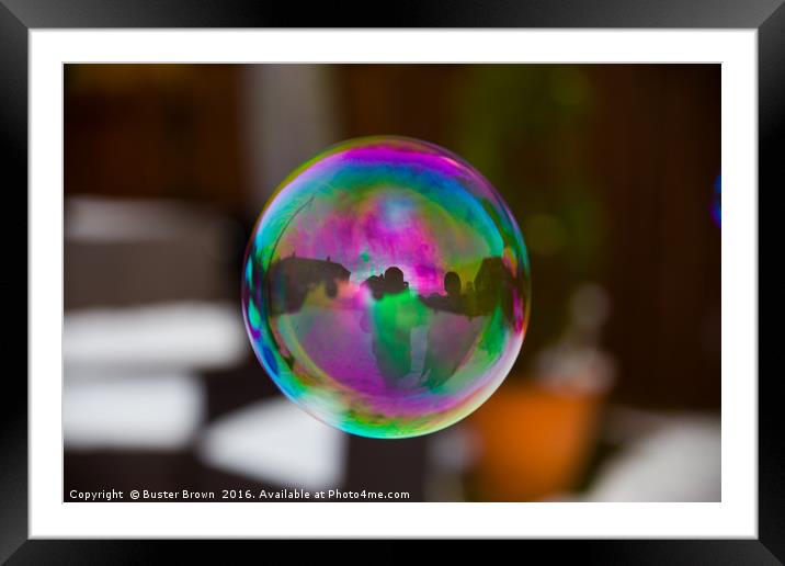 Blowing Bubbles Framed Mounted Print by Buster Brown