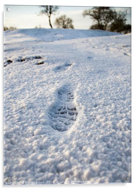 Footstep in the Snow Acrylic by Buster Brown