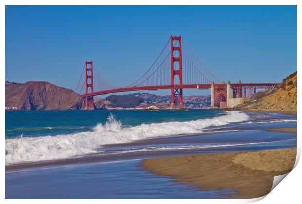 Golden Gate Bridge & Baker Beach Print by Melanie Viola