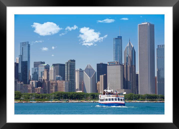 CHICAGO Skyline Framed Mounted Print by Melanie Viola