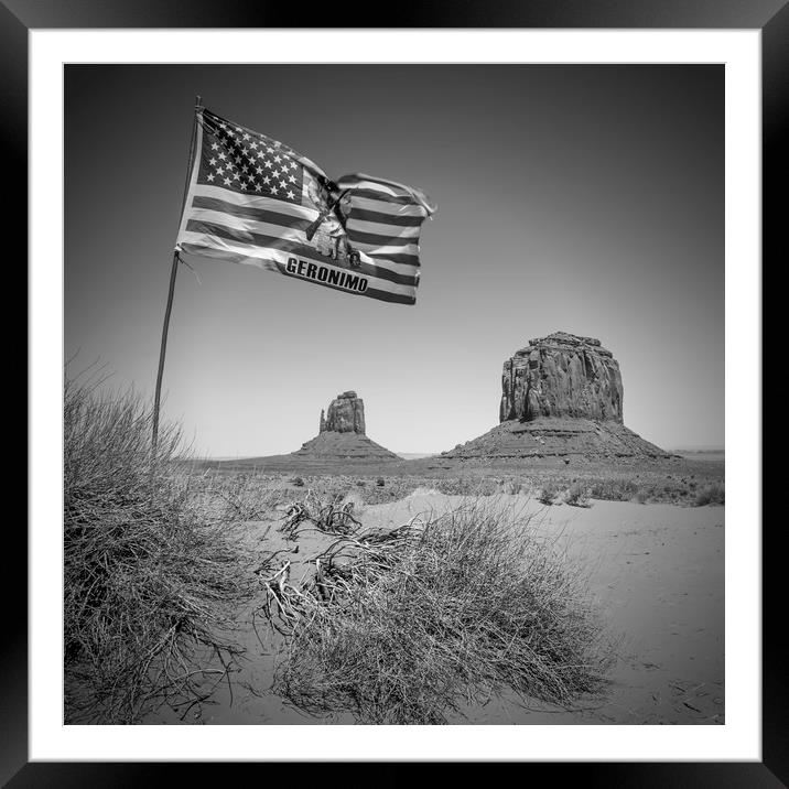 Monument Valley USA bw Framed Mounted Print by Melanie Viola
