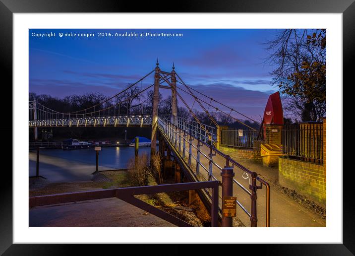 over the river Framed Mounted Print by mike cooper
