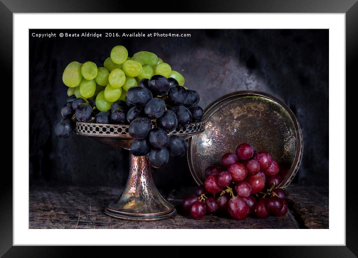 Vintage grapes Framed Mounted Print by Beata Aldridge