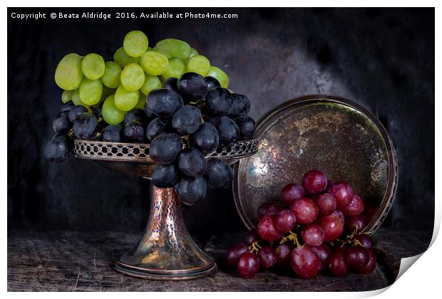 Vintage grapes Print by Beata Aldridge