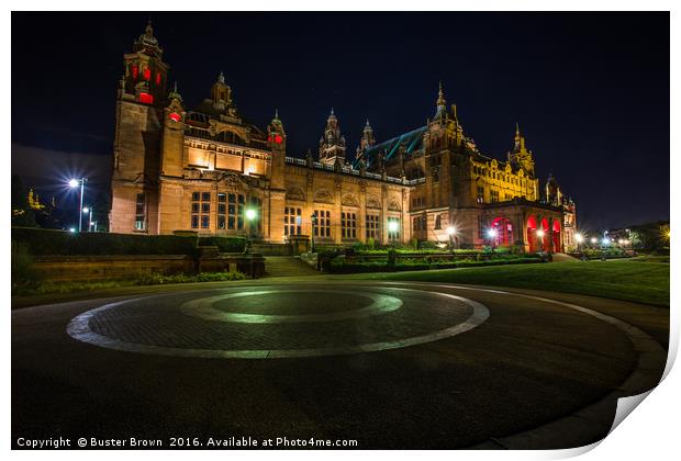 Kelvingrove Art Gallery and Museum, Glasgow Print by Buster Brown