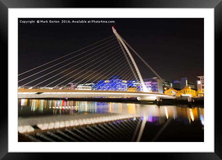 Samuel Beckett Bridge Cable-stayed bridge in Dubli Framed Mounted Print by Mark Gorton
