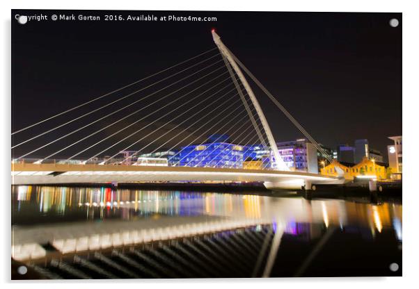Samuel Beckett Bridge Cable-stayed bridge in Dubli Acrylic by Mark Gorton