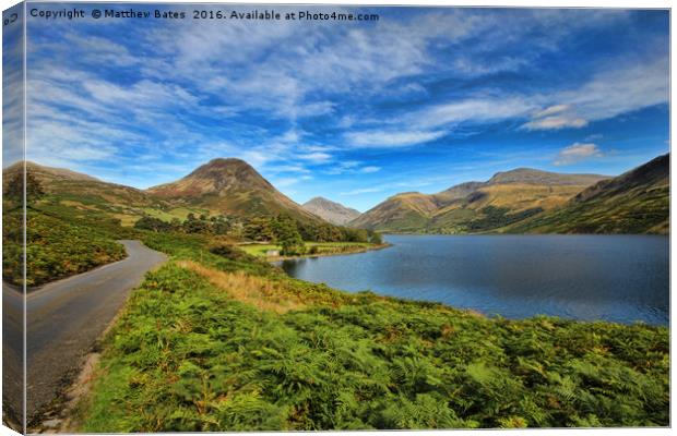 Wast Water and Scafell Pike Canvas Print by Matthew Bates
