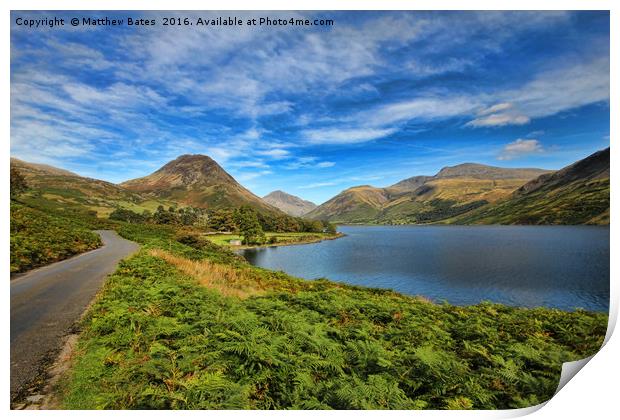 Wast Water and Scafell Pike Print by Matthew Bates