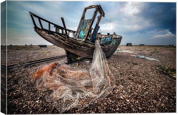 Moody Boat Canvas Print by Svetlana Sewell