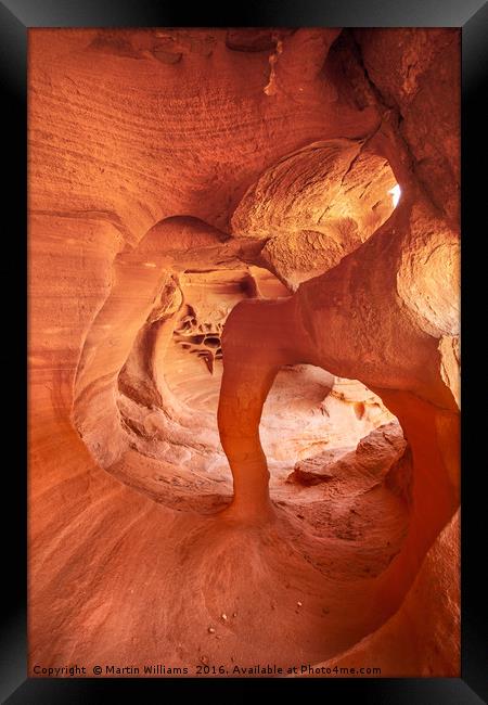 Windstone Arch, Fire Cave, Valley of Fire Framed Print by Martin Williams