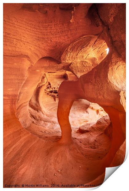 Windstone Arch, Fire Cave, Valley of Fire Print by Martin Williams