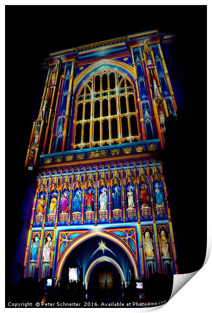 Westminster Cathedral, London Lumiere, jan 2016 Print by Peter Schneiter