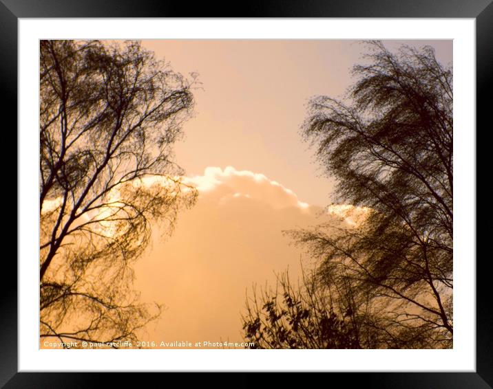 tree clouds Framed Mounted Print by paul ratcliffe