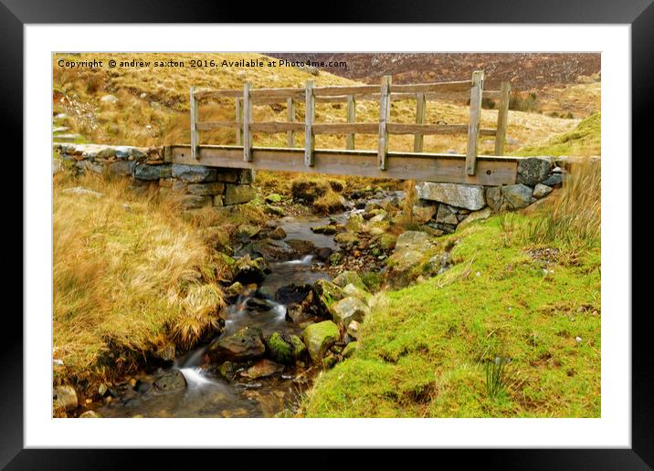 STREAM CROSSING Framed Mounted Print by andrew saxton