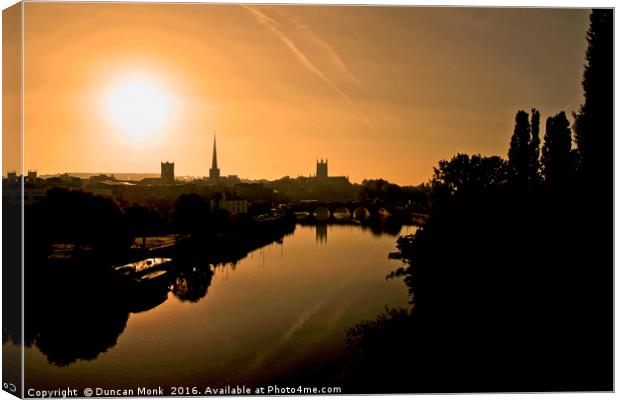 Sunrise over Worcester Canvas Print by Duncan Monk