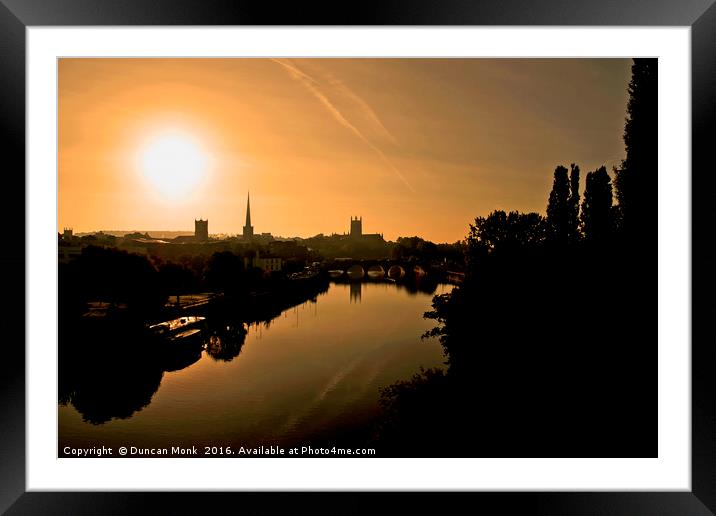 Sunrise over Worcester Framed Mounted Print by Duncan Monk