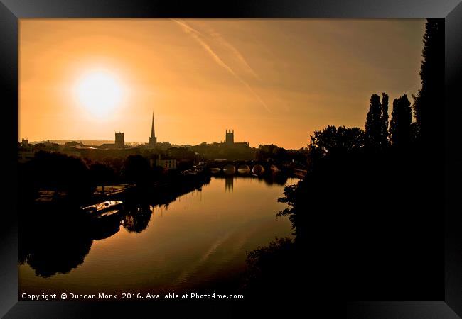 Sunrise over Worcester Framed Print by Duncan Monk