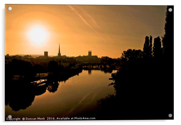 Sunrise over Worcester Acrylic by Duncan Monk