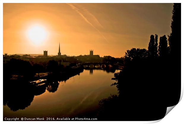 Sunrise over Worcester Print by Duncan Monk