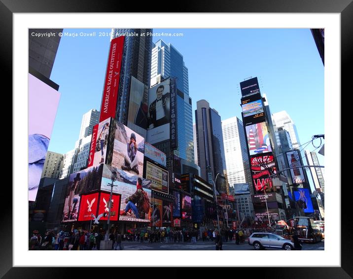                 New York Times Square              Framed Mounted Print by Marja Ozwell