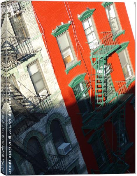 Tenement building New York Canvas Print by Marja Ozwell