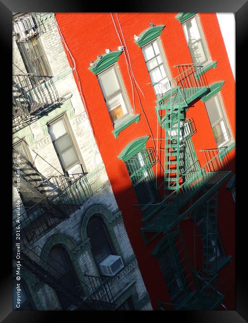 Tenement building New York Framed Print by Marja Ozwell