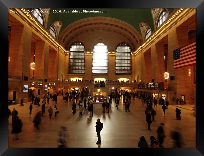 A moment of stillness at Central Station, New York Framed Print by Marja Ozwell
