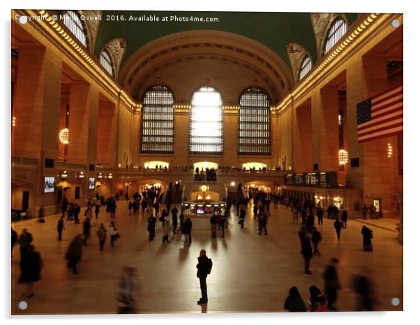 A moment of stillness at Central Station, New York Acrylic by Marja Ozwell