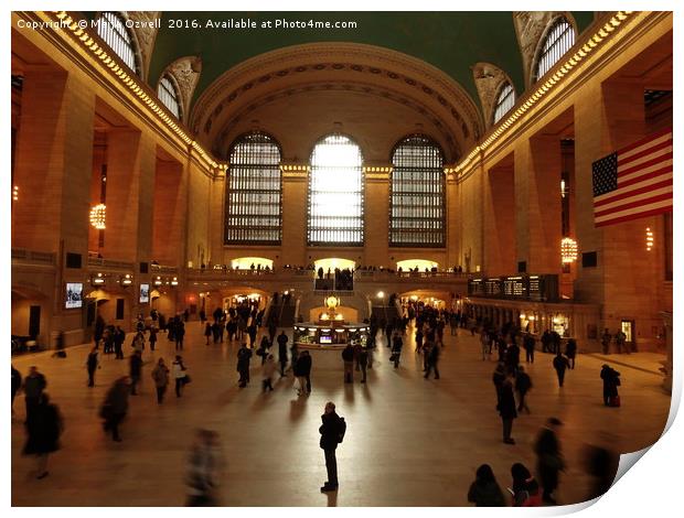 A moment of stillness at Central Station, New York Print by Marja Ozwell