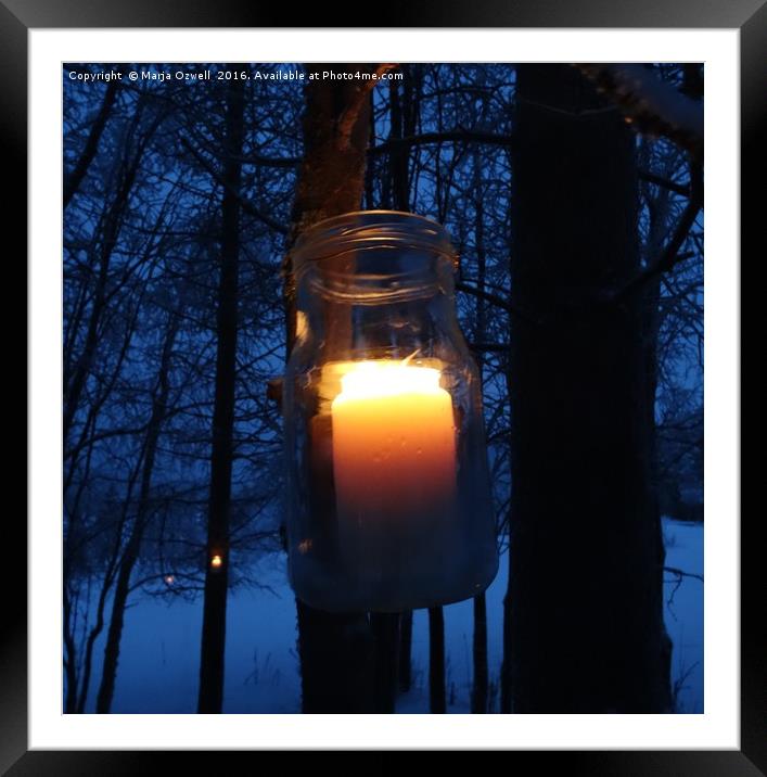 Candles in the night Framed Mounted Print by Marja Ozwell