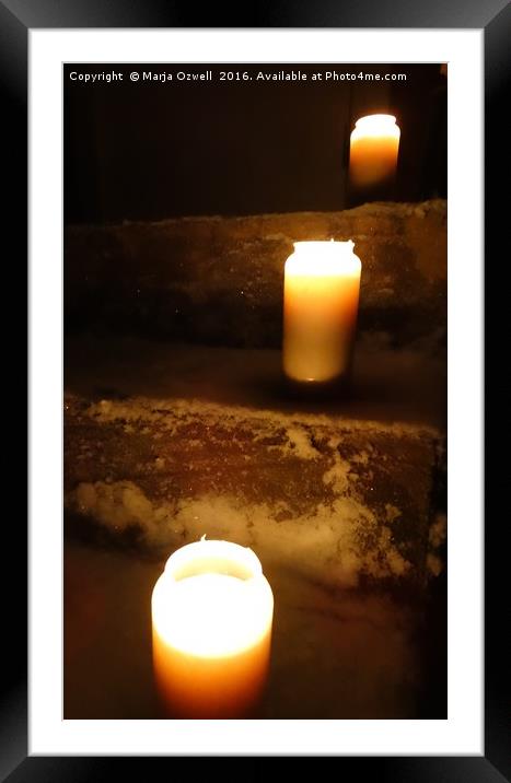 Candles on steps Framed Mounted Print by Marja Ozwell