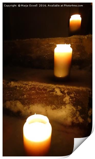 Candles on steps Print by Marja Ozwell
