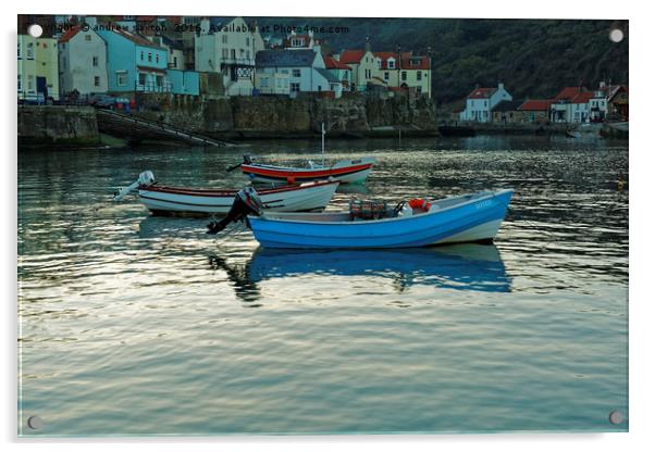 LITTLE BLUE BOAT Acrylic by andrew saxton