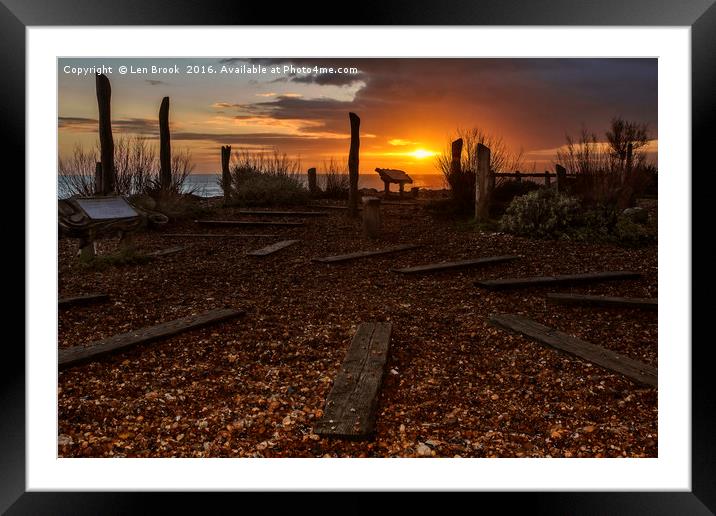 Worthing  Waterwise Garden at Sunset   Framed Mounted Print by Len Brook