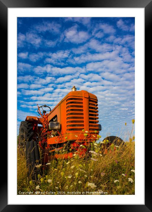 Little red Tractor Framed Mounted Print by Paul Cullen
