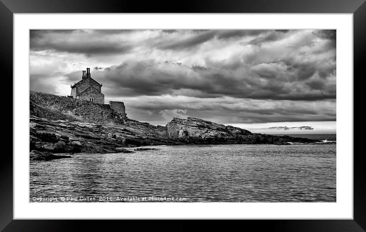 Howick Bathing House  - mono Framed Mounted Print by Paul Cullen