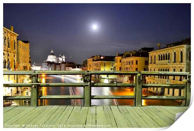 Full Moon Over Venice Print by Aleksey Zaharinov