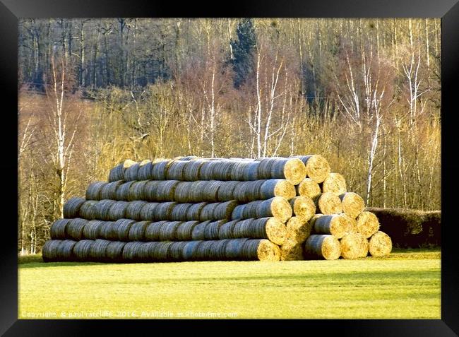hay bales  Framed Print by paul ratcliffe