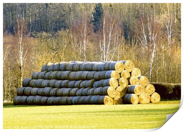 hay bales  Print by paul ratcliffe