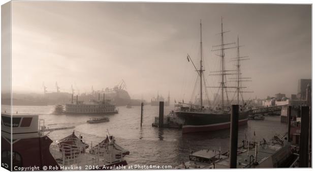 Hamburg Dock Vista  Canvas Print by Rob Hawkins