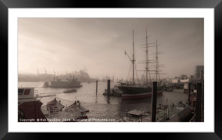 Hamburg Dock Vista  Framed Mounted Print by Rob Hawkins