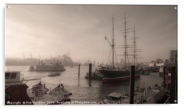 Hamburg Dock Vista  Acrylic by Rob Hawkins